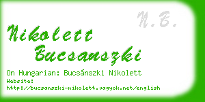 nikolett bucsanszki business card